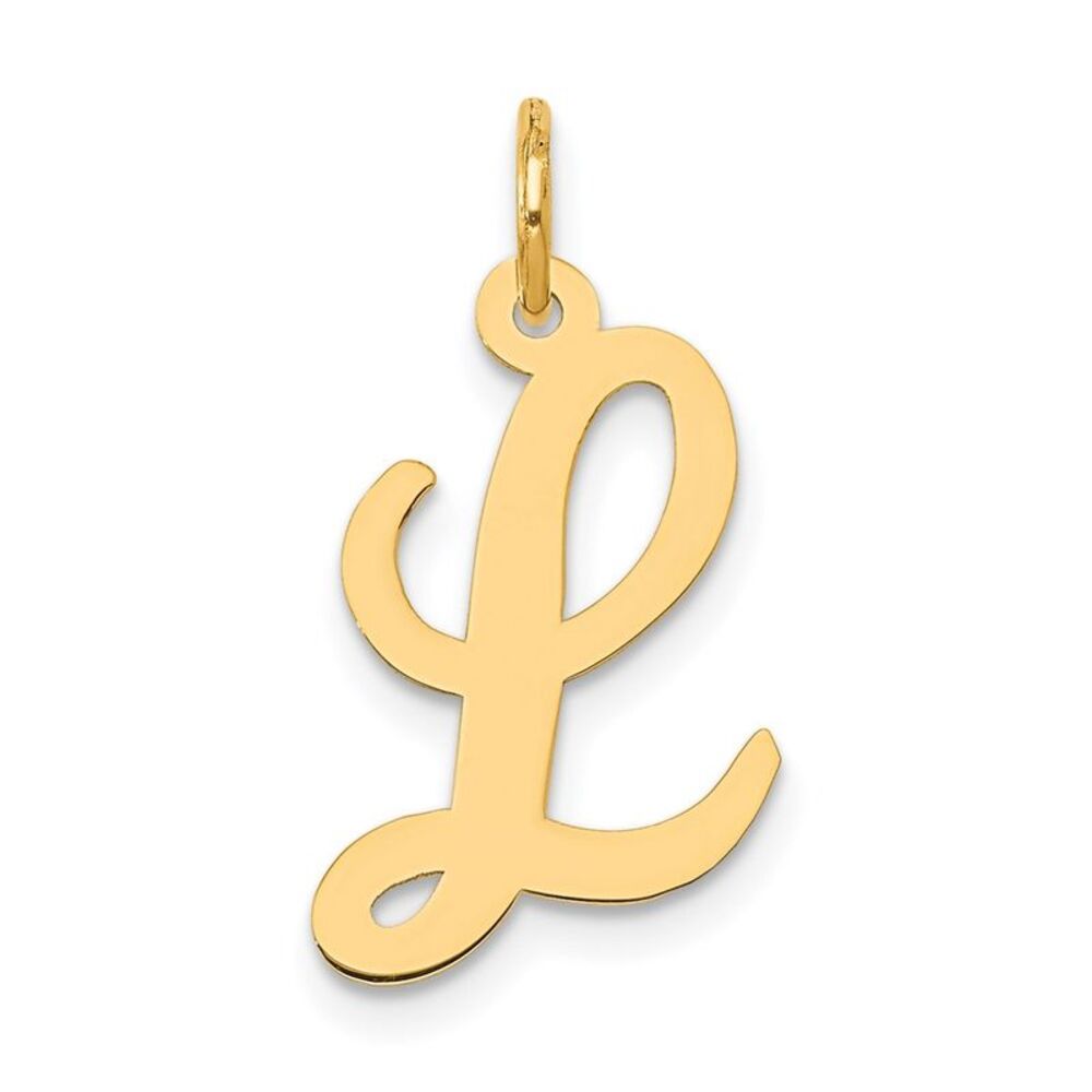 14k Yellow Gold, Madison Collection, Medium Script Initial L Pendant